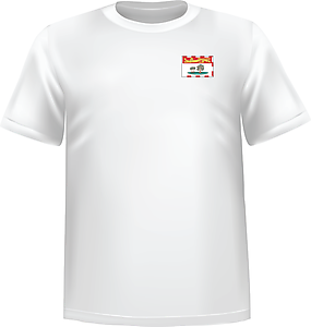 White t-shirt 100% cotton ATC with Prince Edward Island flag at chest - T-shirt Prince Edward Island chest