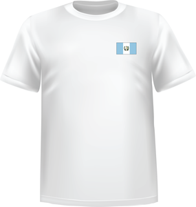 White t-shirt 100% cotton ATC with Guatemala flag at chest - T-shirt Guatemala chest