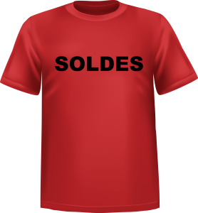 T-shirt ATC 100% cotton with logo SOLDE at front - Red and black