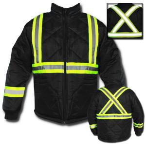 Freezer coat with reflective band From A12 - Black