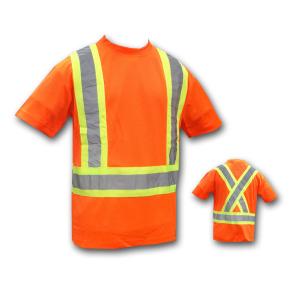 Security T-shirt with reflective band From A12 - Orange