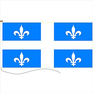 Québec flag with cord and wooden piece, size 36 x 72 inches - Quebec flag2