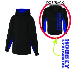 Youth Hoodies with Hockey St-Hyacinthe at back  - Black and Royal