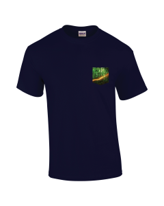 T-shirt 100% cotton with a printed chest pocket - Navy