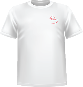 White t-shirt 100% cotton ATC with Valentine's logo flag at chest - T-shirt Valentine's logo chest