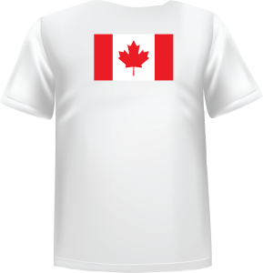 White t-shirt 100% cotton ATC with Canada flag on back - T-shirt Canada Back