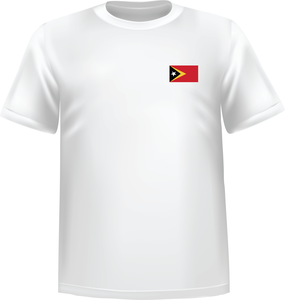 White t-shirt 100% cotton ATC with East timor flag at chest - T-shirt East timor chest