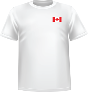 White t-shirt 100% cotton ATC with Canada flag at chest - T-shirt Canada chest