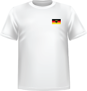 White t-shirt 100% cotton ATC with Germany flag at chest - T-shirt Germany chest