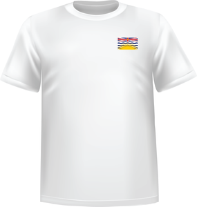 White t-shirt 100% cotton ATC with British Columbia flag at chest - T-shirt British columbia chest
