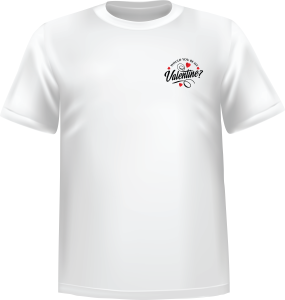 White t-shirt 100% cotton ATC with Valentine's logo at chest - T-shirt Valentine's logo chest