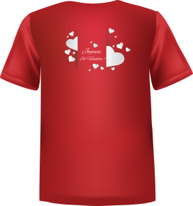 T-Shirt 100% coton rouge ATC avec un logo de Saint-valentin au dos - T-shirt Logo Saint-valentin Dos centre