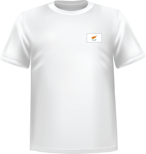 T-Shirt 100% coton blanc ATC avec le drapeau du Chypre au coeur - T-shirt Chypre coeur