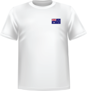 White t-shirt 100% cotton ATC with Australia flag at chest - T-shirt Australia chest