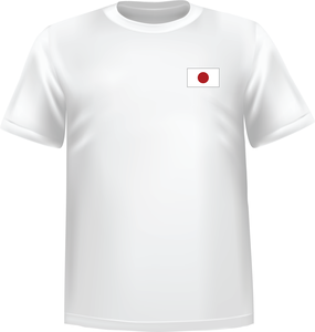 White t-shirt 100% cotton ATC with Japan flag at chest - T-shirt Japan chest