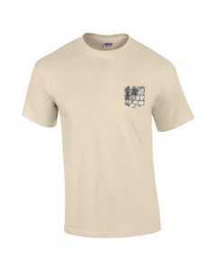 T-Shirt 100% coton avec poche imprimée avec mur de pierre maya - Sable
