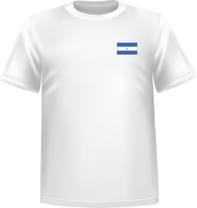 White t-shirt 100% cotton ATC with Nicaragua flag at chest - T-shirt Nicaragua chest