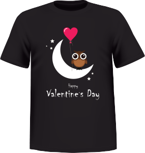 T-Shirt 100% coton noir ATC avec un logo de Saint-valentin au devant centre - T-shirt Logo Saint-valentin Devant centre