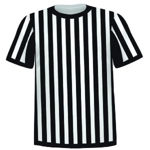 T-Shirt d'arbitre, blanc et noir, 100% polyester Par A12 - Arbitre